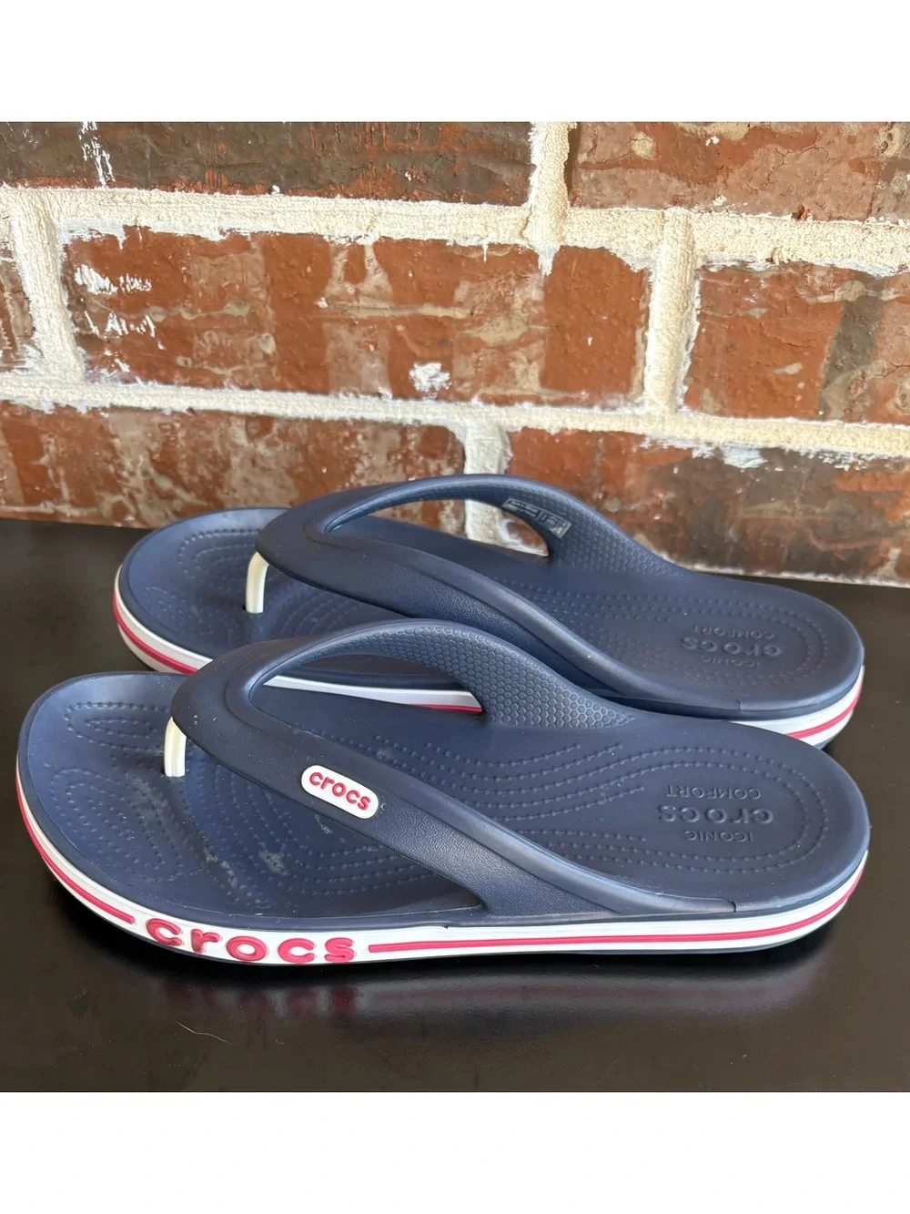 CROCS Bayaband Navy‎ Pepper Flip-Flops Thong Sandals Size 8